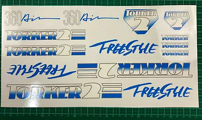 Old School Bmx Decals Stickers 1986 Torker 2 360 Air Set Blue And White On Clear • $50