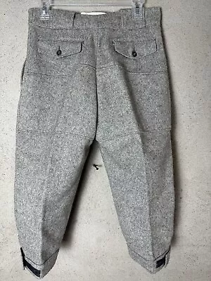 Vintage Woolrich Knickers Wool Riding Pants Gray Talon Zipper Made In USA S/M • $87.99