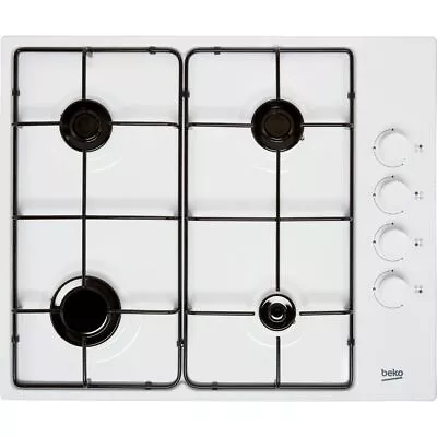 Beko HIBG64120SW Built In 61cm 4 Burners White Gas Hob • £149