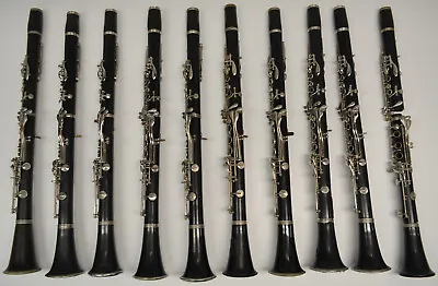 LOT/10 MAJOR BRAND Bb CLARINETS - DECOR/PROJECT HORNS (BUNDYVITOARTLEYOLDS) • $200