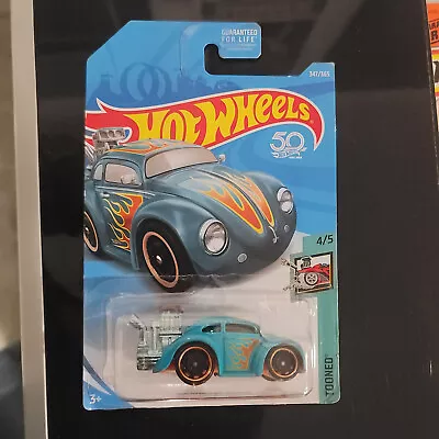 2017 Hot Wheels Volkswagen Beetle TOONED Series Aqua Blue FJY47 MIC 1:64 Classic • $1.50