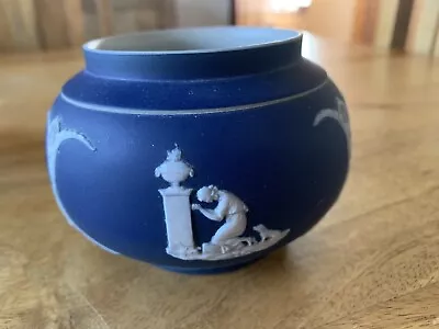 Antique Adams Tunstall Jasperware Blue Sugar Bowl • £3