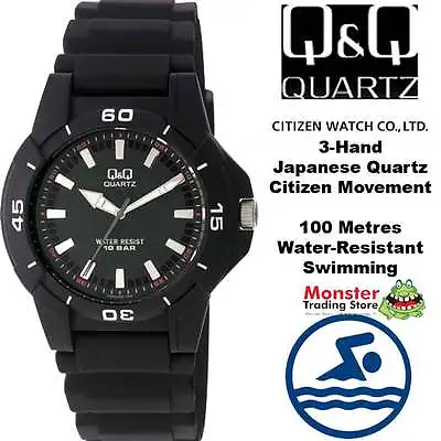 Vq84j005 Q&q 100-metres Gents Diver Style Watch Citizen Made - Swimming Watch • $39.20