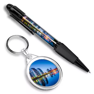 1 Ballpoint Pen & 1 Keyring Set Salford Quays Manchester England UK #51957 • £5.99