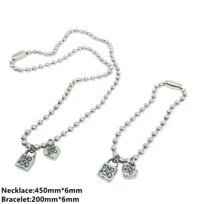 UNO De 50 Jewelry Set Unisex Round Bead Padlock Bracelet Necklace Christmas Gift • $16.80