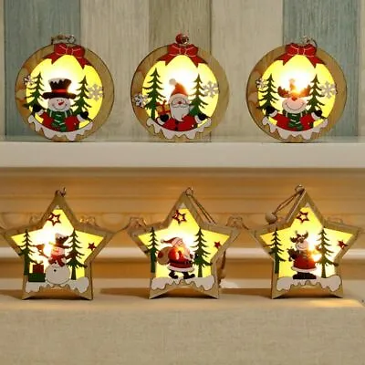 £5.99 • Buy Christmas Hanging Ornaments With LED Lights Battery Xmas Tree Window Decoration