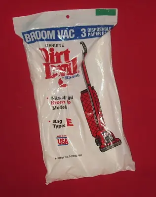 $11.06 • Buy 3 New Genuine Dirt Devil Type E Vacuum Bags - Fits All Broom Vac Models