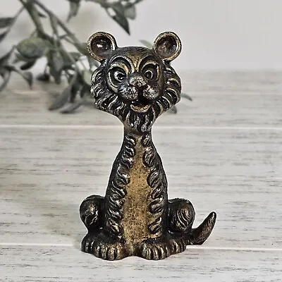 MOD DEP Brass Tiger/Lion Figurine 3.25  Made In Italy • $12.99