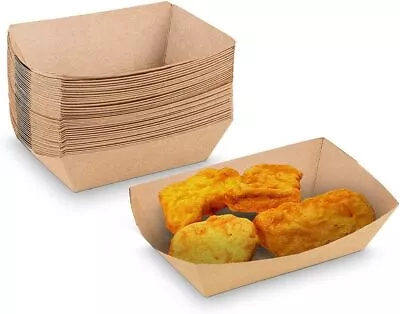 MT Products Brown Paper Food Trays  .50 Lb - Disposable Nacho Trays - 100 Pieces • $15.63