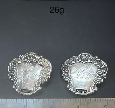 Vintage Foree Hunsicker Sterling Silver Luggage Tag Clip On Earrings 26g • $69