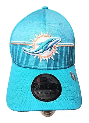 New Era 39thirty Miami Dolphins 2023 Training Camp Hat Aqua Men's Size M/L New • $25.49