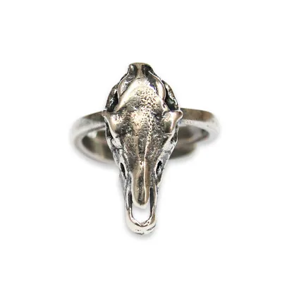 Silver Horse Skull Ring Animal Adjustable Equestrian Mustang Stallion Mare 426 • $74