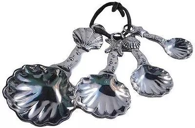 Ganz Studio 101 Scallop Clam Shell Starfish Zinc Alloy 4 Measuring Spoon Set NIB • $16.95