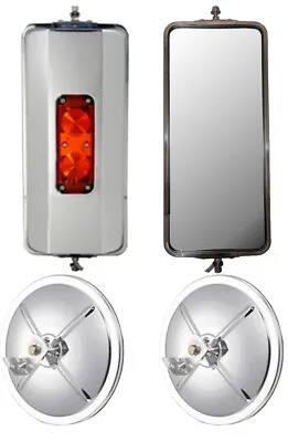 $131.76 • Buy Universal West Coast Heated Lighted Mirrors And 8.5  Chrome Convex Truck Mirrors