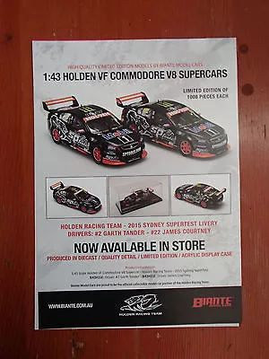 Brochure For Biante 1:43 Vf V8 Super Cars 2015 Sydney Supertest Livery Tander • $19.90