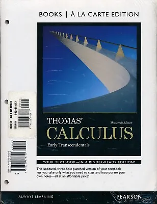 Thomas' Calculus : Early Transcendentals 13th + MyMathLab SAME AS 9780321884077 • $36