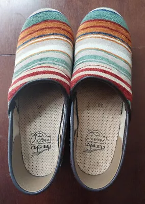 DANSKO Jute Vegan Clog Multi Stripe Shoe Women EUR 39 (Sz 8.5-9) EUC • $15