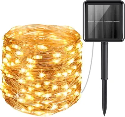 LED Solar String Light Lights Waterproof Copper Wire Fairy Outdoor Garden Party • £8.99