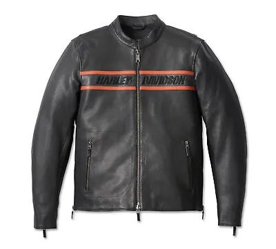 Harley Davidson Men's Black Victory Lane II Leather Jacket Real Cowhide Leather • $135