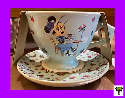 🌴 Disney Parks Minnie Mouse Queen Of The Kingdom Tea Cup & Saucer UK Cuppa NEW • $29.95