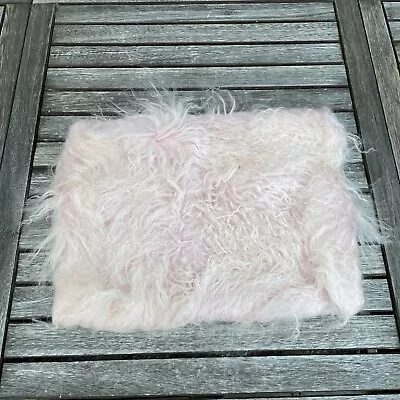 Pottery Barn Teen Mongolian Faux Fur Pillow Cover Blush 12”x16” Soft Fluffy NWOT • $34.95