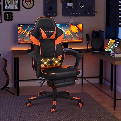 Computer Gaming Chair With Massage Function Ergonomic Racing Desk Chair Footrest • $179.99