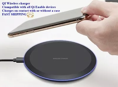 For Iphone Samsung Galaxy QI Wireless Charger Black  • $7.99