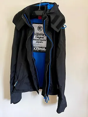 Boys Superdry Original Windcheater Japan Pop Zip Hooded Jacket Size XXS • £20