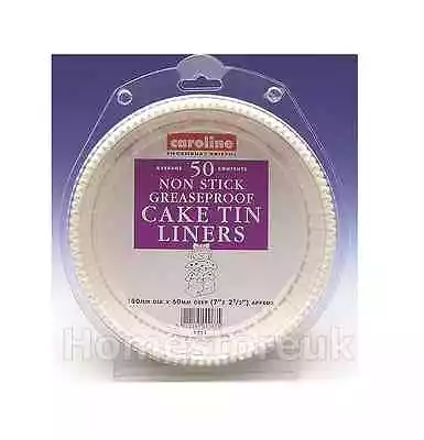 50 Pack Set Large Non Stick Grease Proof Paper Cake Tin Liners Baking Case 1717 • £11.95