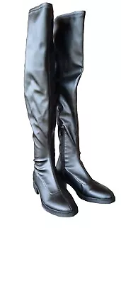 Novo Vegan Leather Over Knee Boots  As New Condition  Size 9 • $39.95