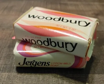 Vintage Lot 2 Total 1980s Jergens & Woodbury Beauty Bar Soap TV Movie Props. NOS • $12.50