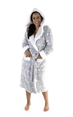 Love This Robe! Plush Sherpa Lined Soft 46” Fleece Women's Hooded Robe • $39.97