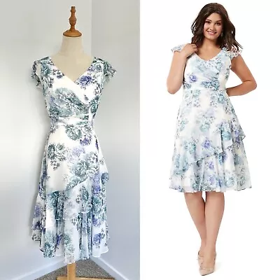 Review Women’s Midi Tea Dress Size 10 Laguna Bloom RRP$299.99 Fit Flare Floral • $89