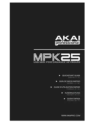 Akai MPK25 Owners Instruction Manual • $19.99
