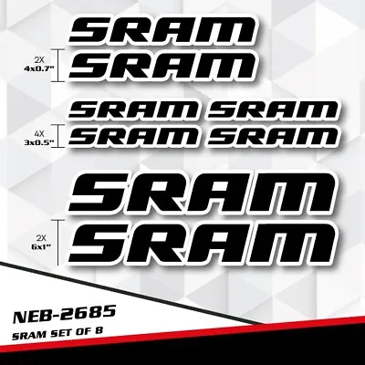 New For SRAM Decal Stickers Set For Mountain Road Bike Frame Helmet  NEB-2685 • $24.99