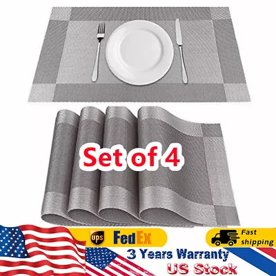  Set Of 4 Placemats Non-Slip Heat Insulation Dining Table Place Mats Portable US • $5.25
