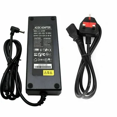 12V-10A 120W Power Supply AC To DC Adapter Charger For LED Strip Light/CCTV • £18.89