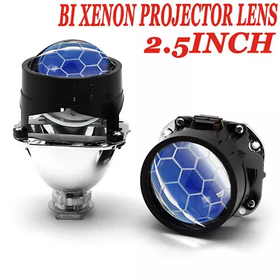 2.5'' Bi Xenon HID Projector Blue Honeycomb Lens Fit H1 H4 H7 Headlight Retrofit • $37.55