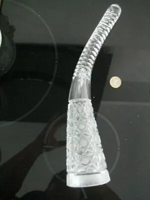 £39.99 • Buy BOHEMIA LEAD CRYSTAL CUT STAR DESIGN CORNUCOPIA HORN OF PLENTY VASE Approx 15 