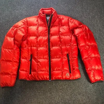 Eddie Bauer Puffer Jacket Womens Large Red Orange Goose Down Coat Whittaker • $38.88