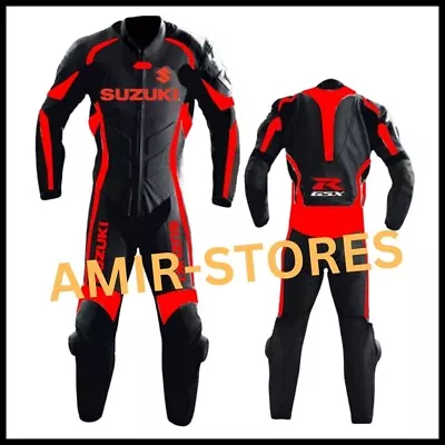 Suzuki Motorcycle Leather Suit Sports Motorbike Cowhide Leather Unisex Suit • $199.99