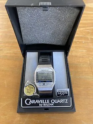 VINTAG Bulova Caravelle Quartz Alarm Chronograph LCD Digital Wrist Watch80315-5W • $120