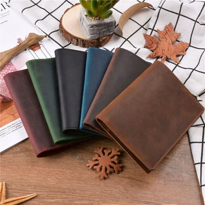 $20.97 • Buy Men's Leather Vintage Passport Case Cover ID Card Holder Bifold Wallet Organizer