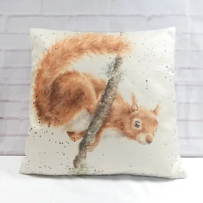 Squirrel Cushion Cover Woodland Animal Country Style Decorative Linen Gift 18  • £12.99