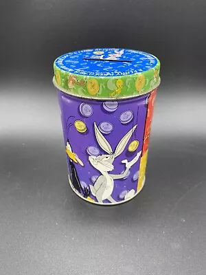 Vintage Looney Tunes Tin Bank 1998 Bugs Bunny Tasmania Devil Daffy Duck • $12