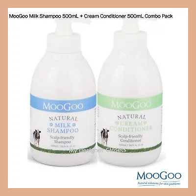 $59.99 • Buy MooGoo Milk Shampoo & Cream Conditioner 500mL Combo Scalp Psoriasis - Moo Goo