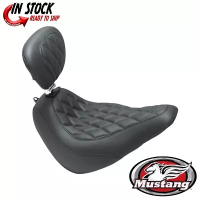 Mustang Seat Diamond Stitch W/Backrest For Harley Softail Slim 2018-2021 • $621