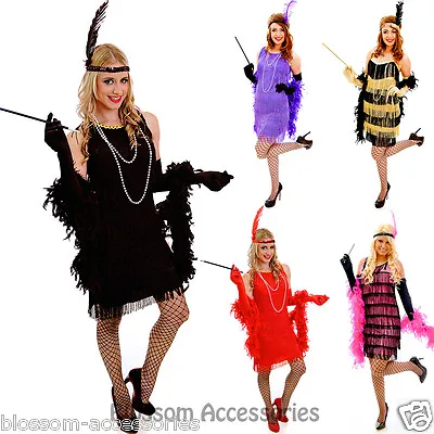 G58 1920s Roaring 20s Black Red Flapper Costume Charleston Dress Gatsby Outfit • £19.49