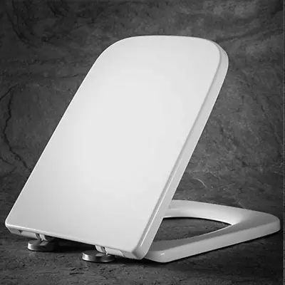 £17.99 • Buy Luxury Square Toilet Seat Heavy Duty White Soft Close Top Quick Release Hinges