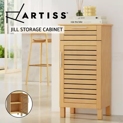 Artiss Bathroom Cabinet Storage 90cm Wooden 2 Tier Shelf With Drawer JILL • $65.95